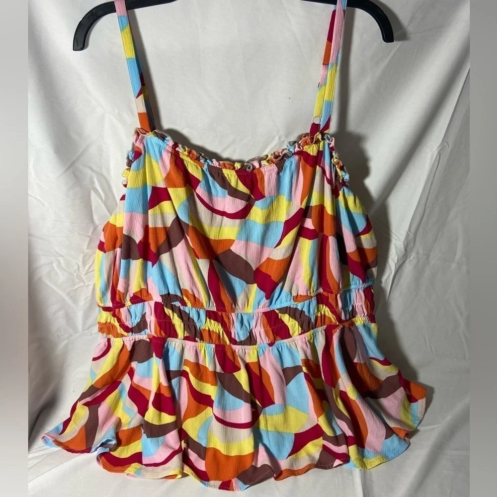 Torrid baby doll peplum multicolor sleeveless blouse women’s size 4X